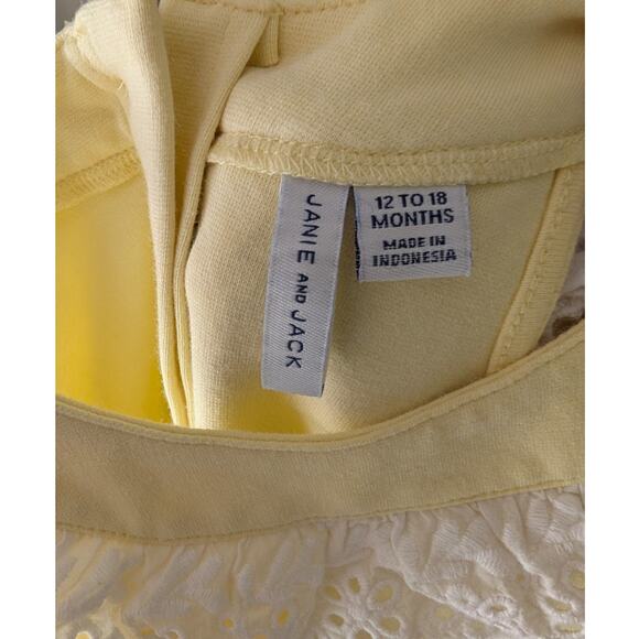 Janie and Jack Yellow Eyelet Ruffle Ponte Dress A-Line - Picture 8 of 8